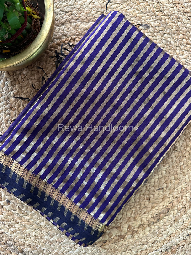 Maheshwari Blue Tissue Silk Saree TZLS07