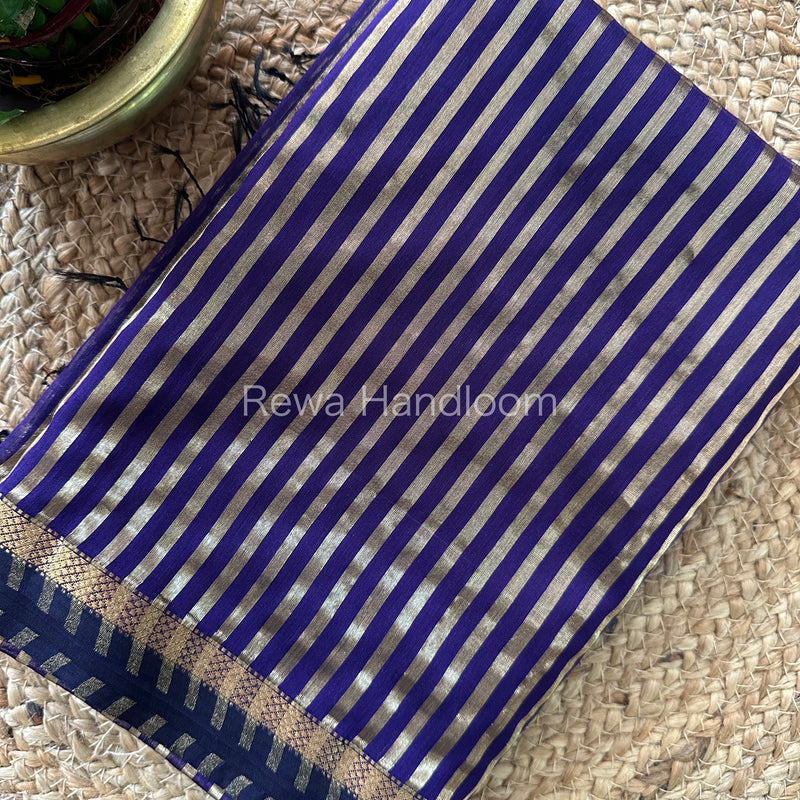 Maheshwari Blue Tissue Silk Saree TZLS07