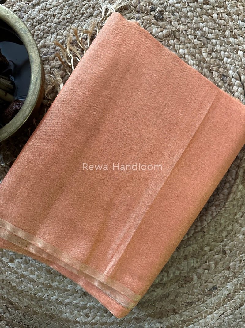 Maheshwari Peach Tissue Saree TS028