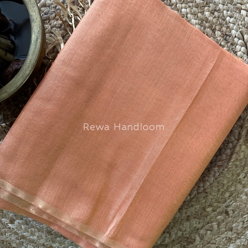 Maheshwari Peach Tissue Saree TS028