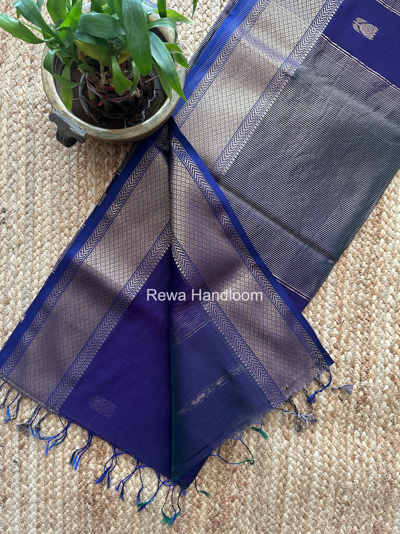 Maheshwari Purple Lotus Shaded Butta Saree SLB034