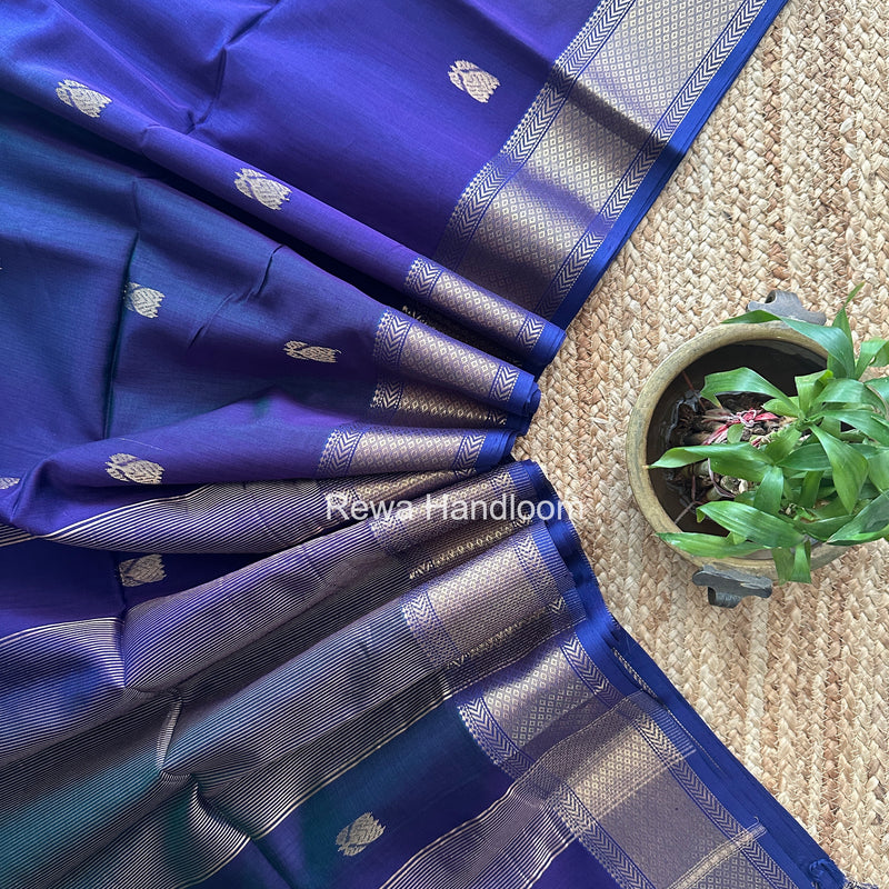 Maheshwari Purple Lotus Shaded Butta Saree SLB034