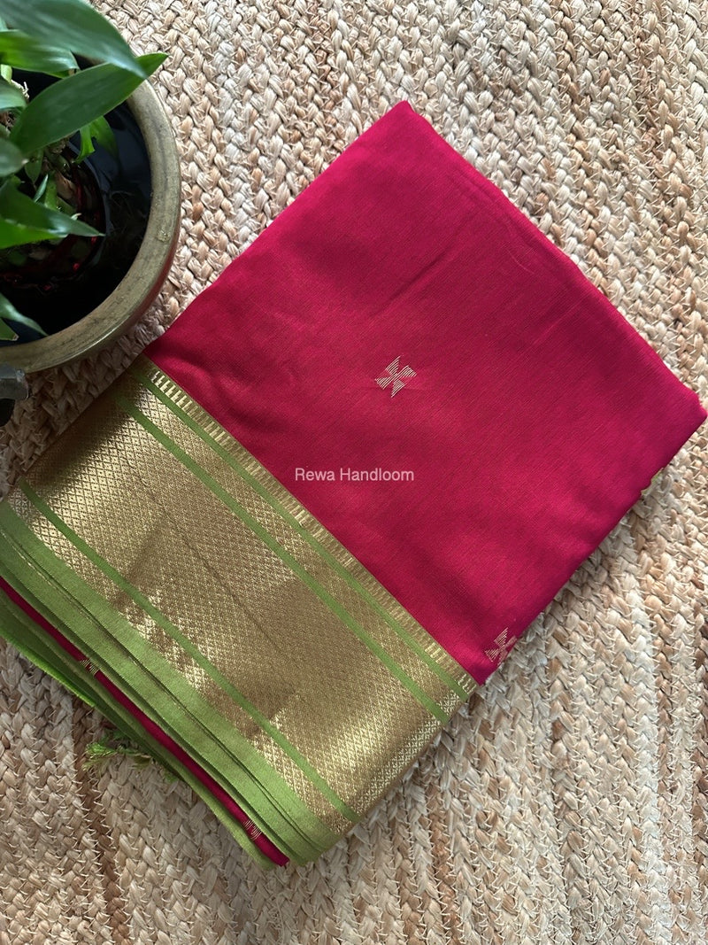 Maheshwari Rani Pink Zari Butti Saree SW047