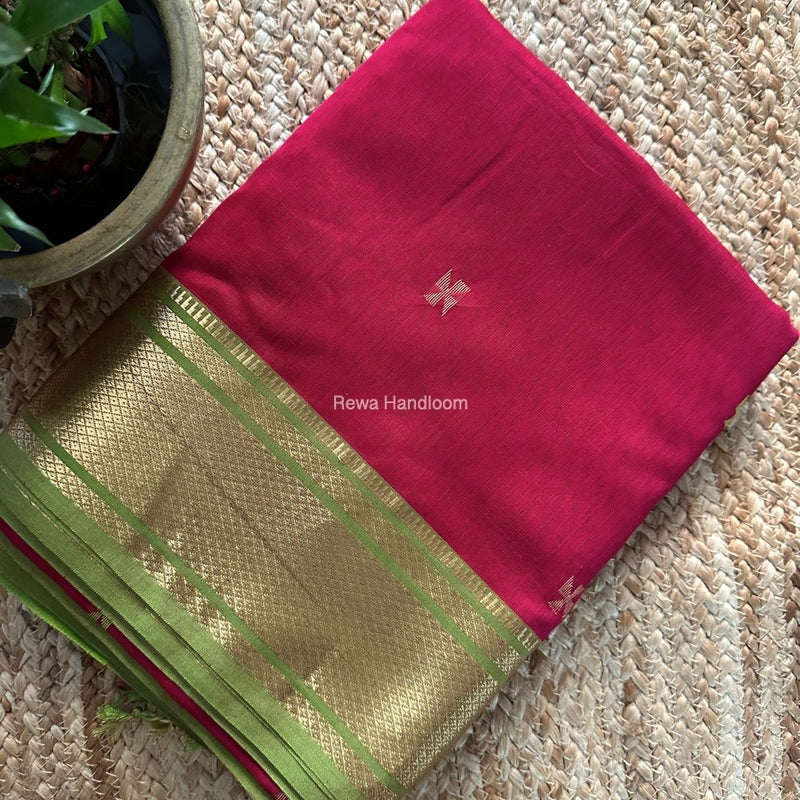Maheshwari Rani Pink Zari Butti Saree SW047
