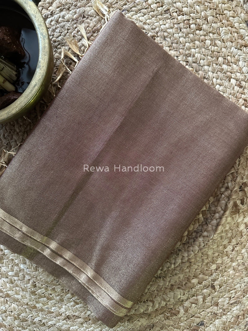 Maheshwari Brown Tissue Saree TS036