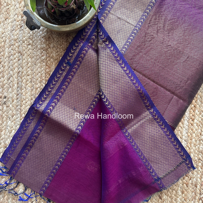 Maheshwari Purple Lotus Shaded Butta Saree SLB040