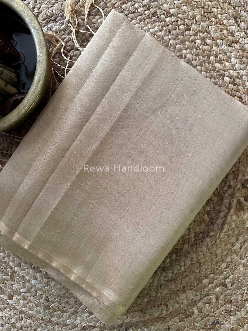 Maheshwari Beige Tissue Saree TS026