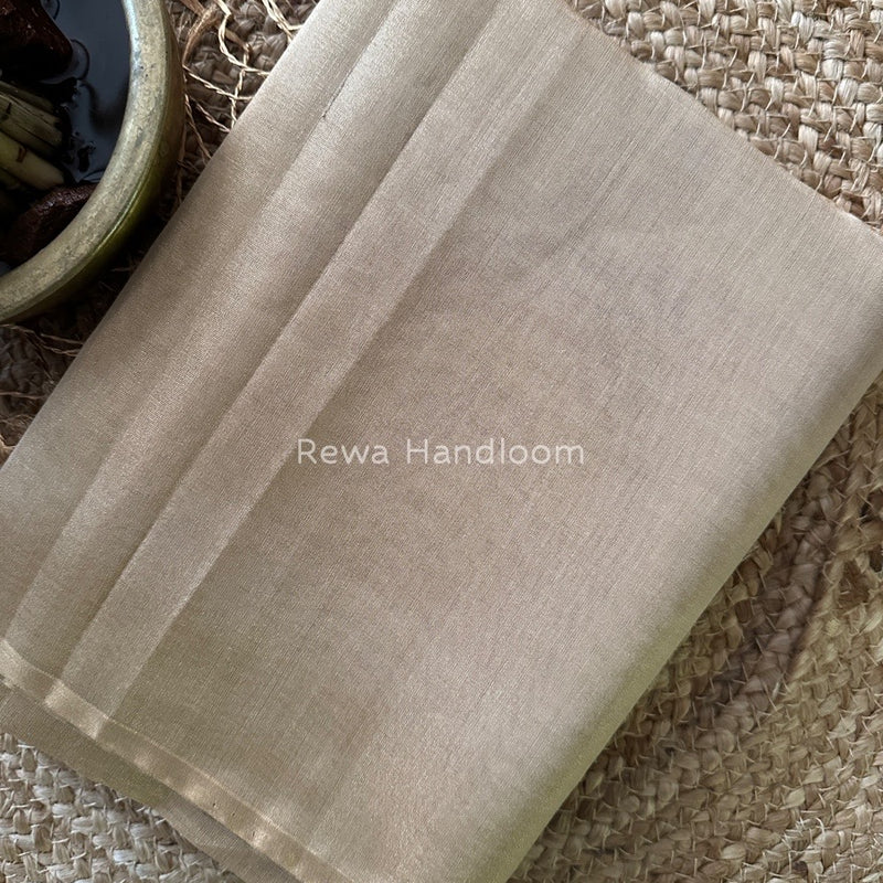Maheshwari Beige Tissue Saree TS026