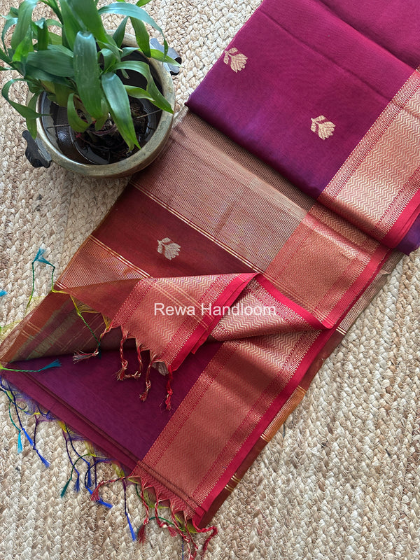 Maheshwari Lotus Shaded Butta Saree
