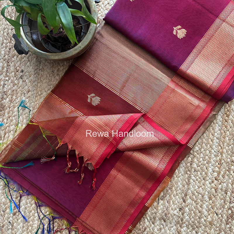 Maheshwari Lotus Shaded Butta Saree