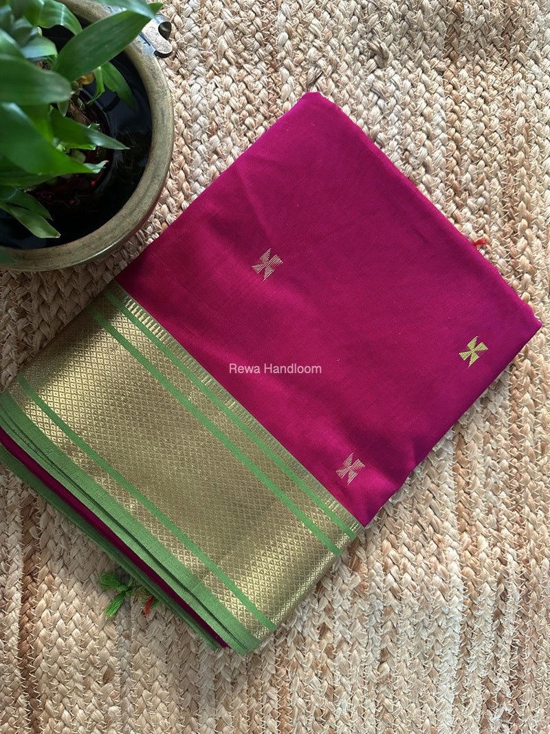 Maheshwari Magenta Zari Butti Saree SW049