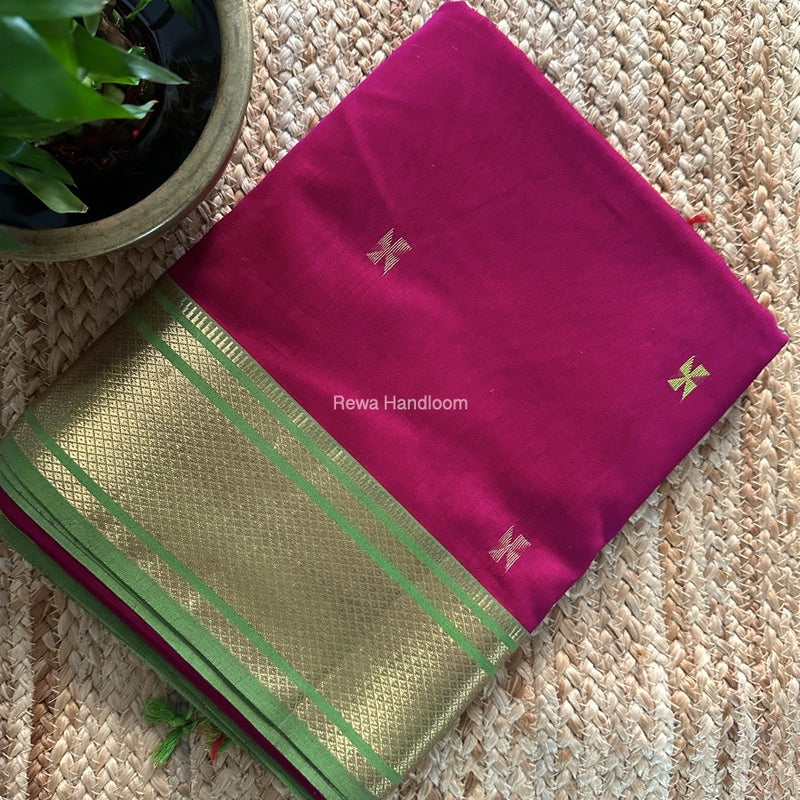 Maheshwari Magenta Zari Butti Saree SW049