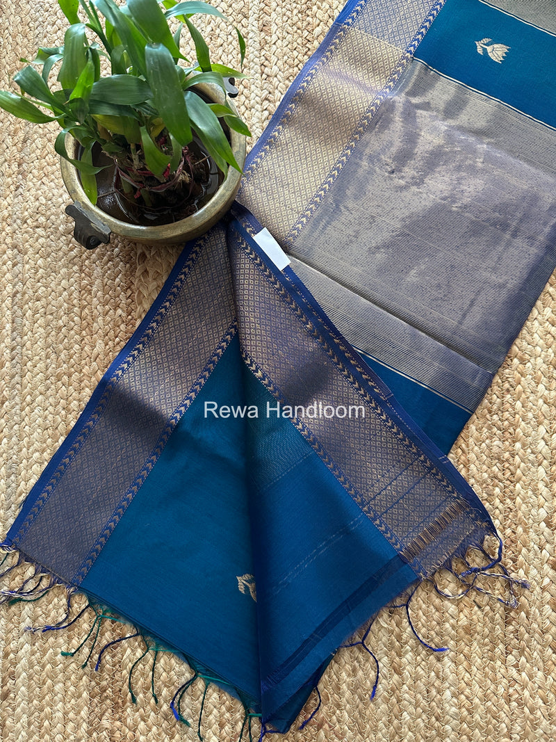 Maheshwari Blue Lotus Shaded Butta Saree SLB043