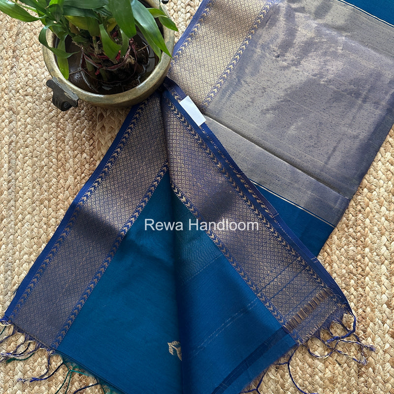 Maheshwari Blue Lotus Shaded Butta Saree SLB043