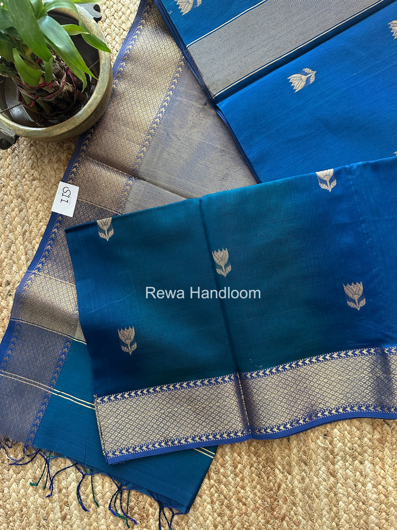 Maheshwari Blue Lotus Shaded Butta Saree SLB043