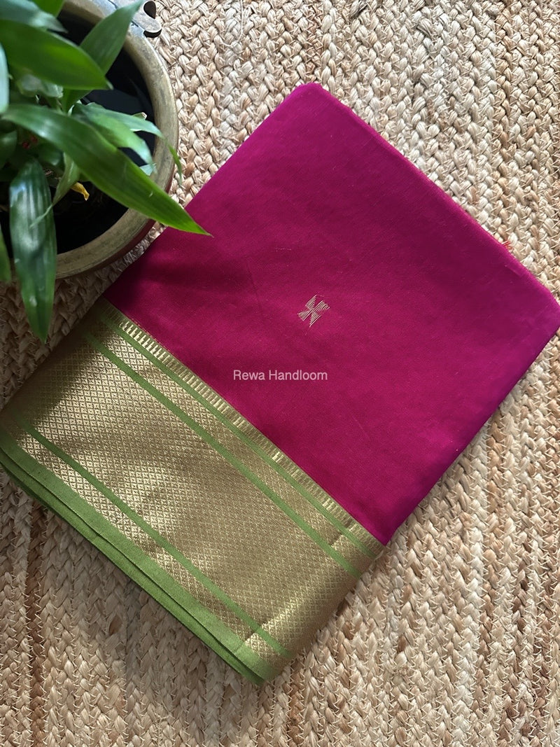 Maheshwari Magenta Zari Butti Saree SW051