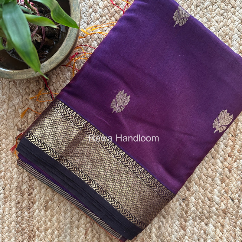 Maheshwari Wine Lotus Shaded Butta Saree SLB041