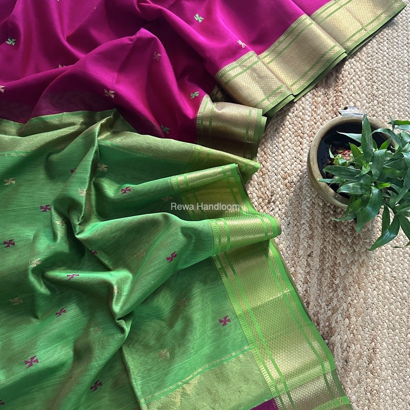 Maheshwari Magenta Zari Butti Saree SW051