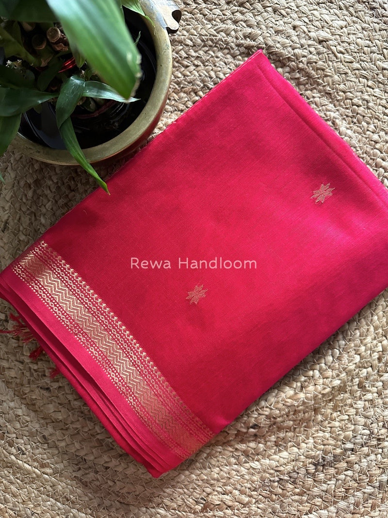 Maheshwari White Zari Butti Saree SBT100