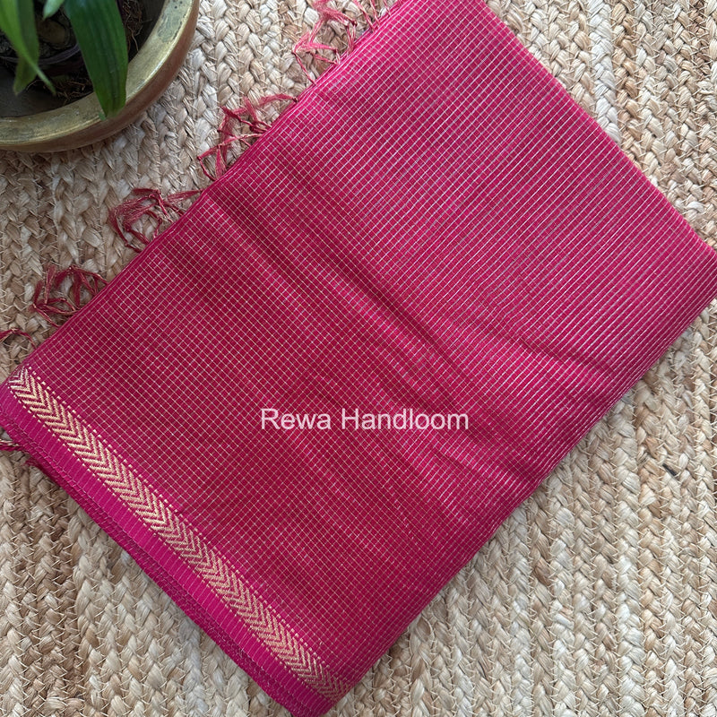 Maheshwari Rani Pink Tissue Silk Saree TCB0096
