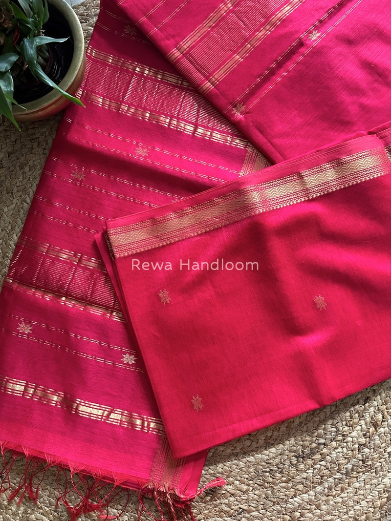 Maheshwari White Zari Butti Saree SBT100