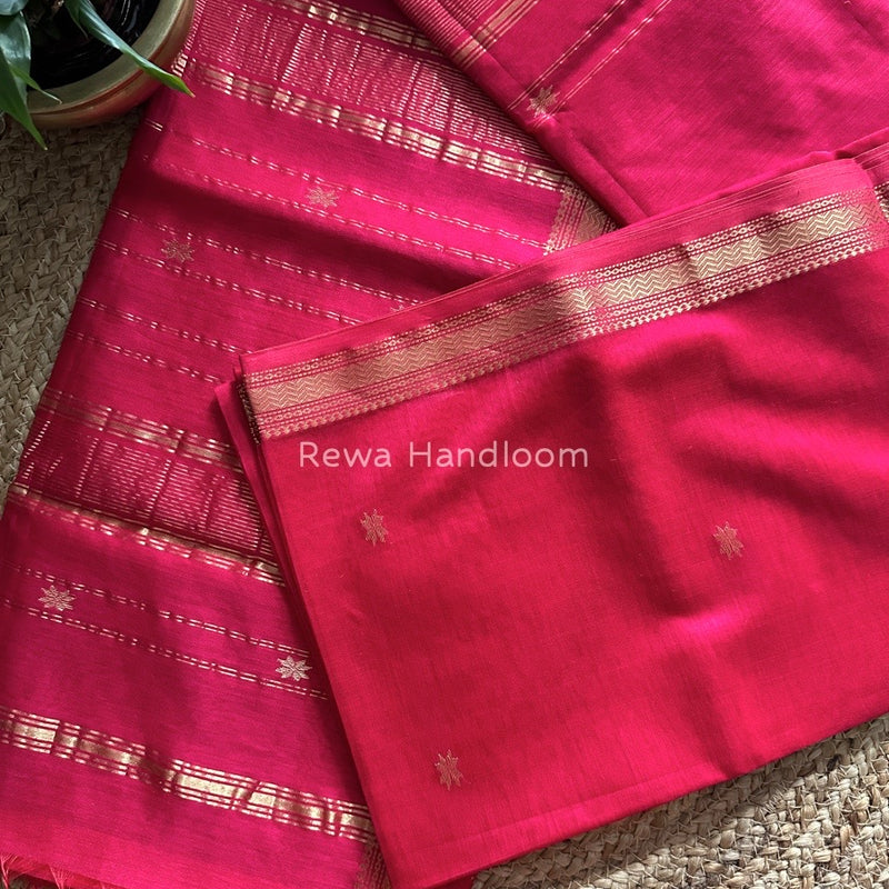 Maheshwari White Zari Butti Saree SBT100
