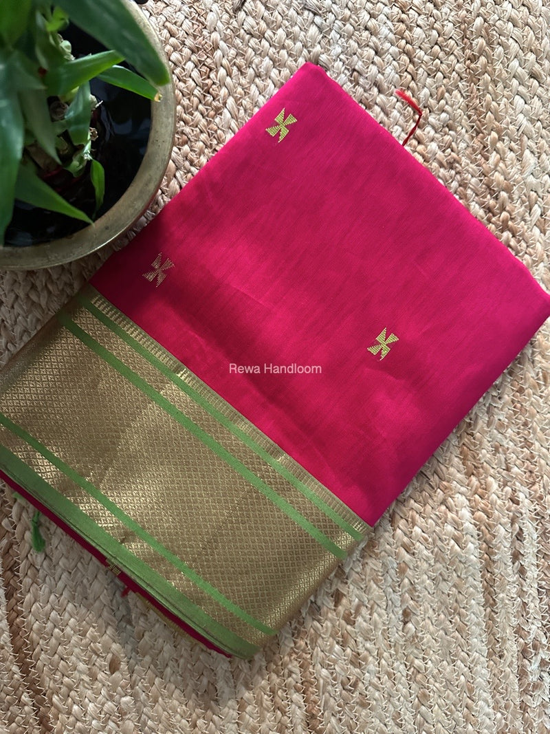 Maheshwari Rani Pink Zari Butti Saree SW054