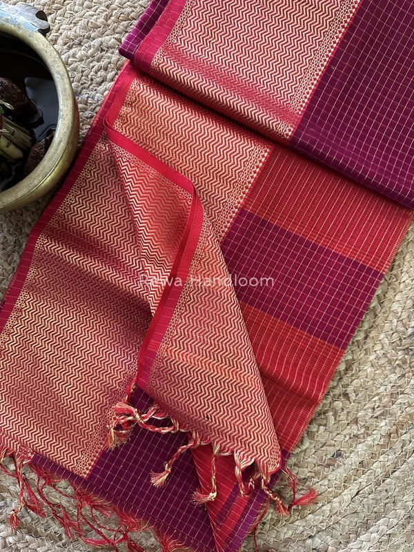 Maheshwari Skirt Checks Saree