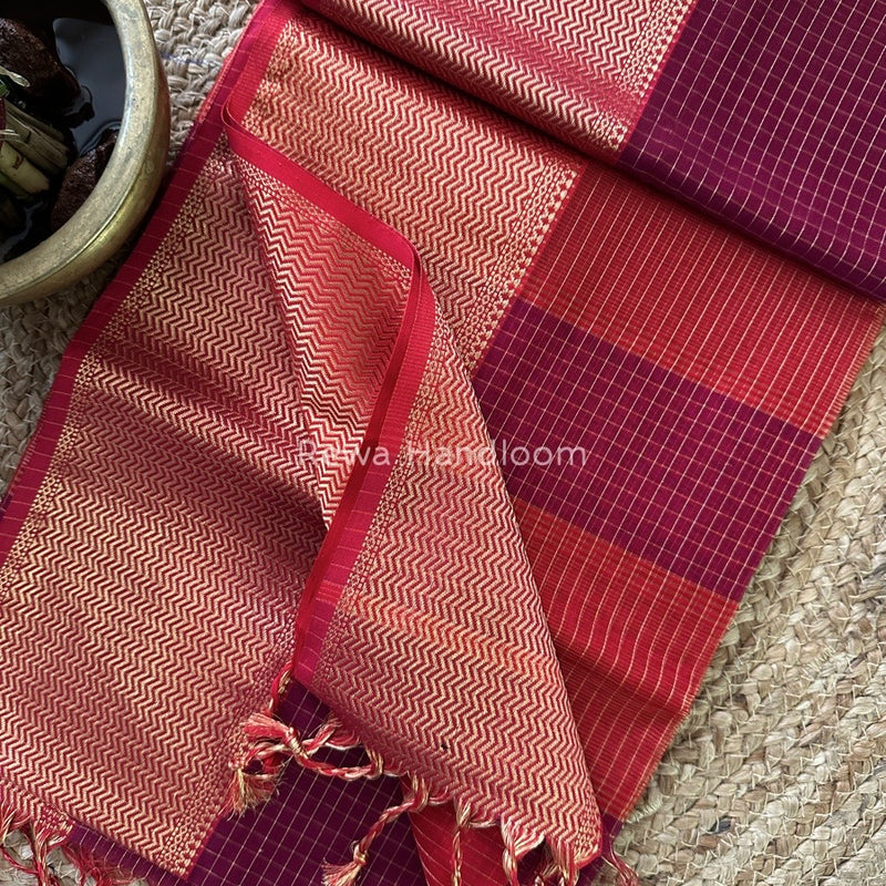 Maheshwari Skirt Checks Saree