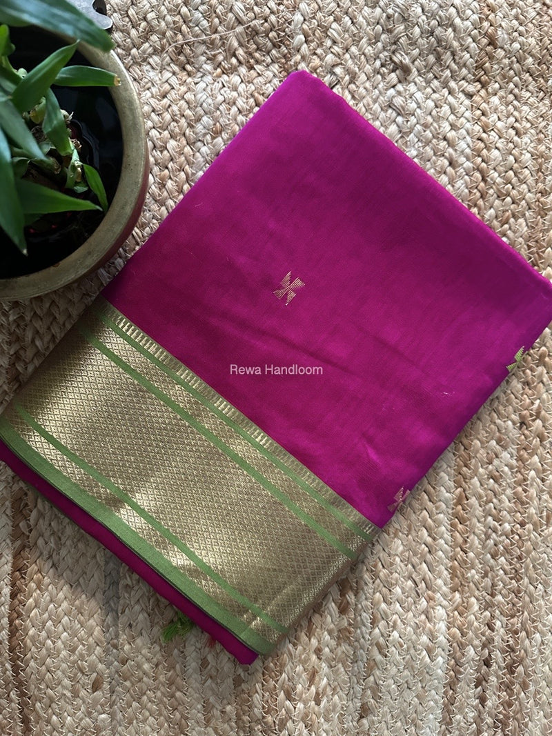 Maheshwari Magenta Zari Butti Saree SW055