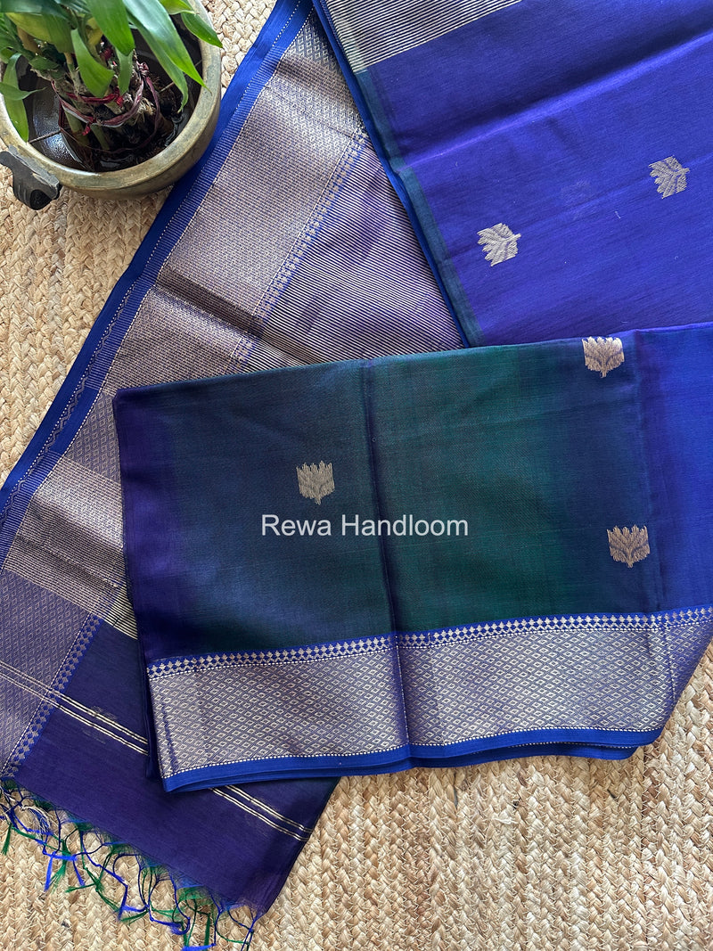 Maheshwari Violet Lotus Shaded Butta Saree SLB044