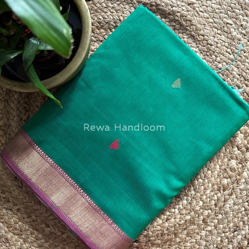 Maheshwari green Zari Butti Saree SBT047