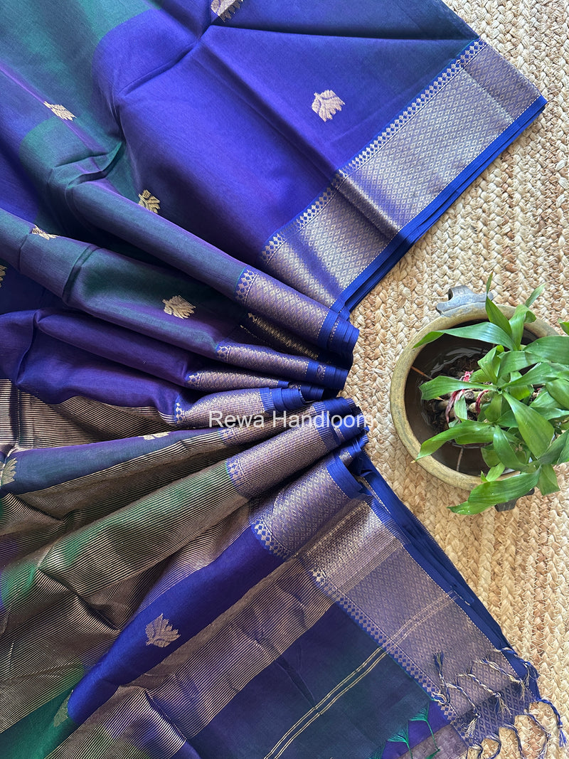 Maheshwari Violet Lotus Shaded Butta Saree SLB044