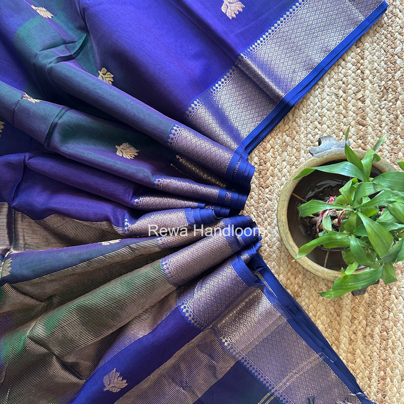 Maheshwari Violet Lotus Shaded Butta Saree SLB044