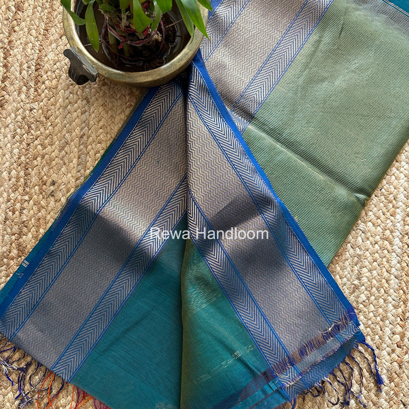 Maheshwari Morpankhi Lotus Shaded Butta Saree SLB045 Rewa Handloom