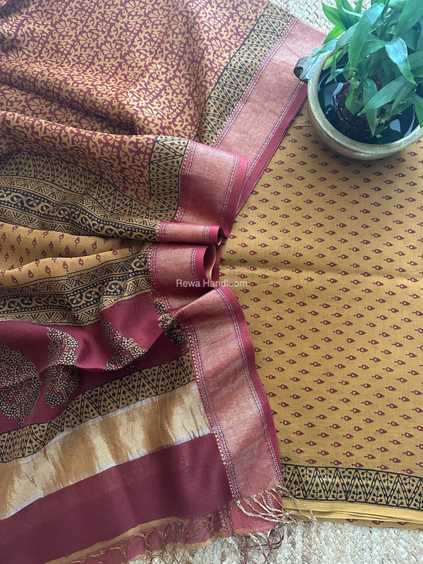 Maheshwari Bagh Print Top-Dupatta Set