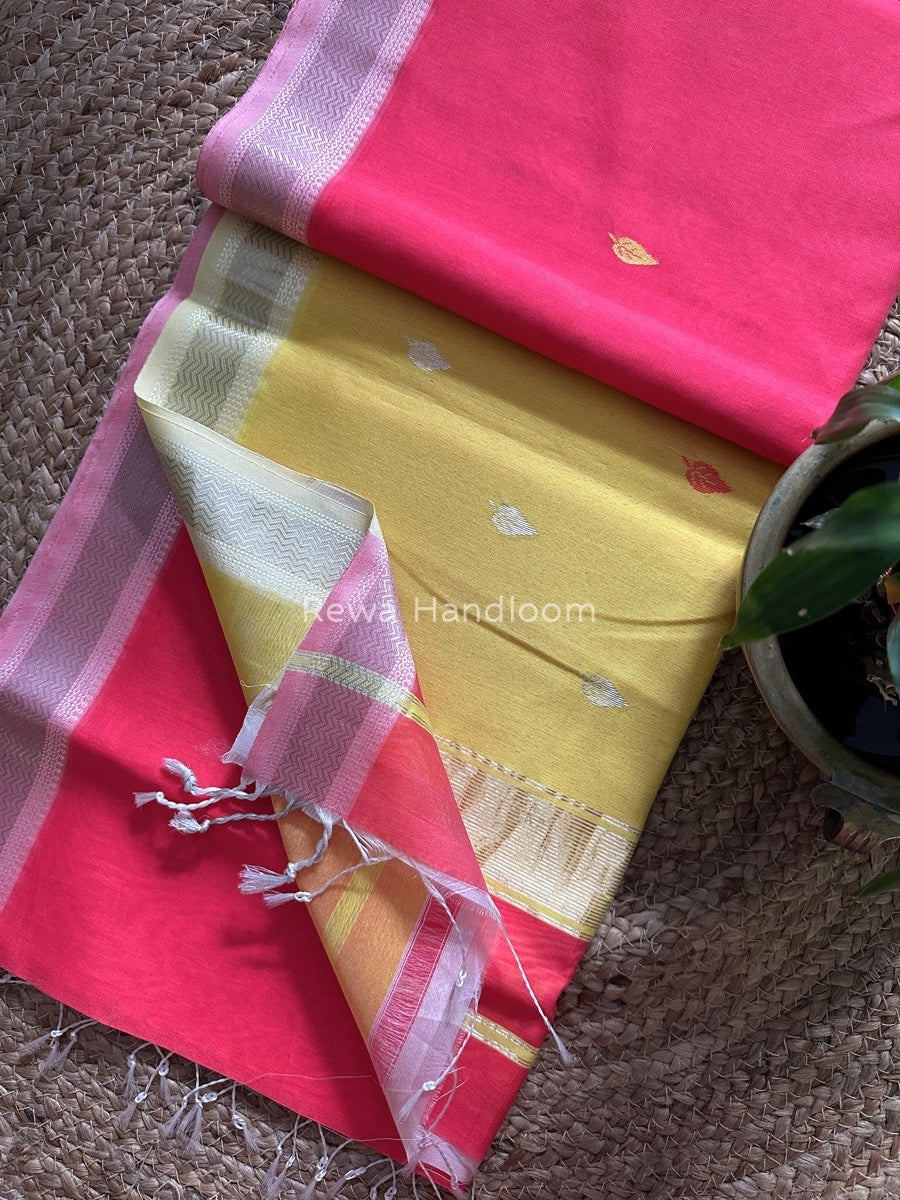 Fuchsia Pink Motifs ~ Maheshwari Saree-SBT042