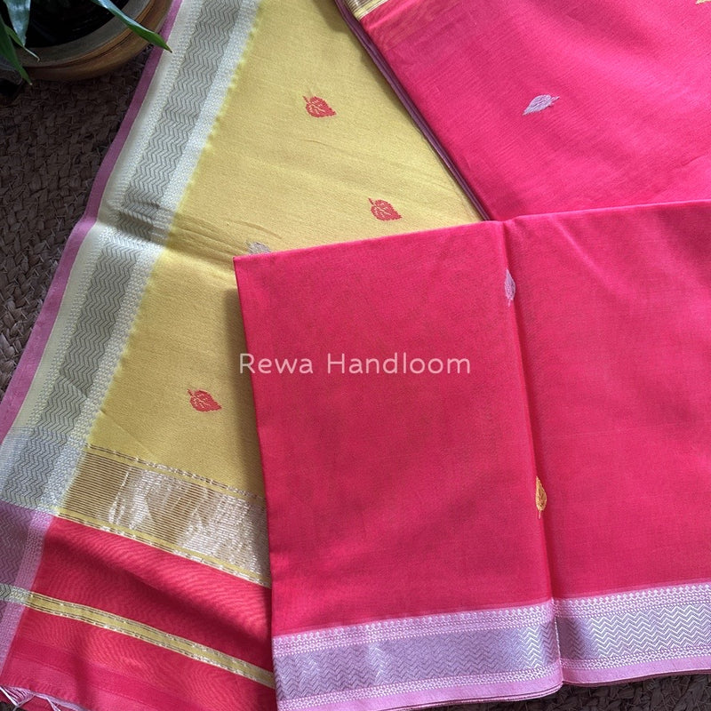 Maheshwari Fuchsia Pink Zari Butti Saree SBT042