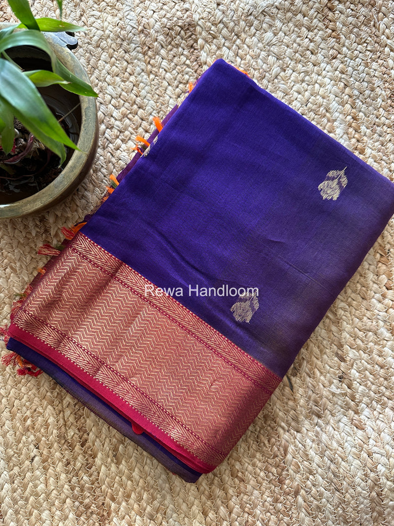 Maheshwari Purple Lotus Shaded Butta Saree SLB047