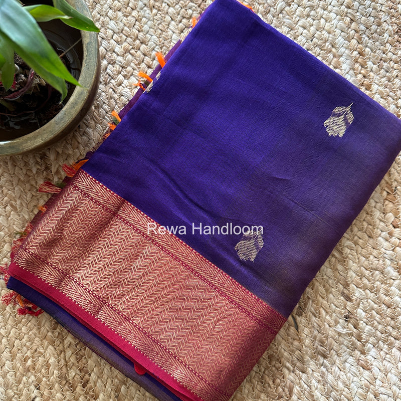 Maheshwari Purple Lotus Shaded Butta Saree SLB047