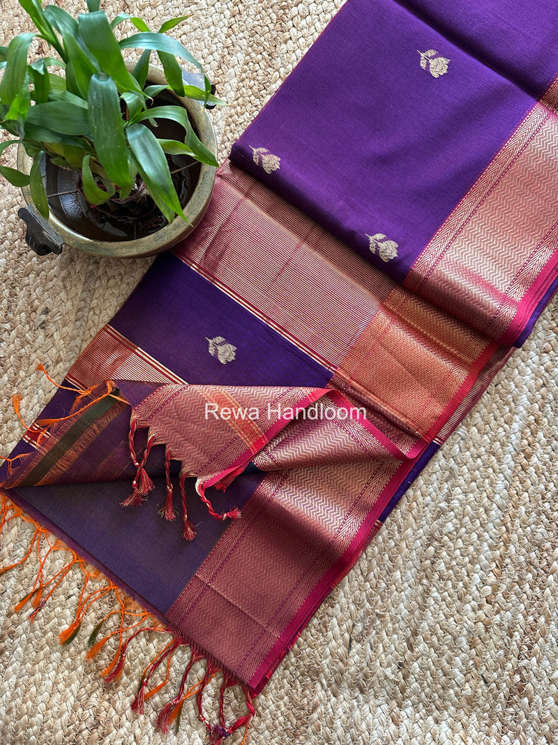 Maheshwari Lotus Shaded Butta Saree