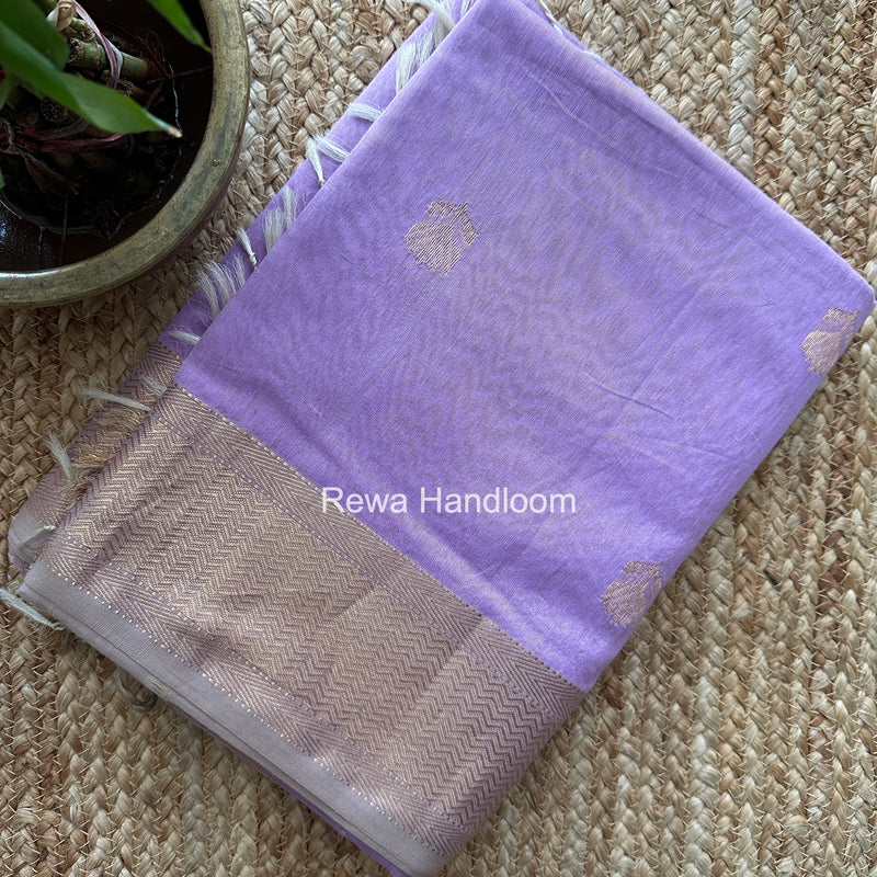 Maheshwari Lavender Lotus Butta Saree LLBS086