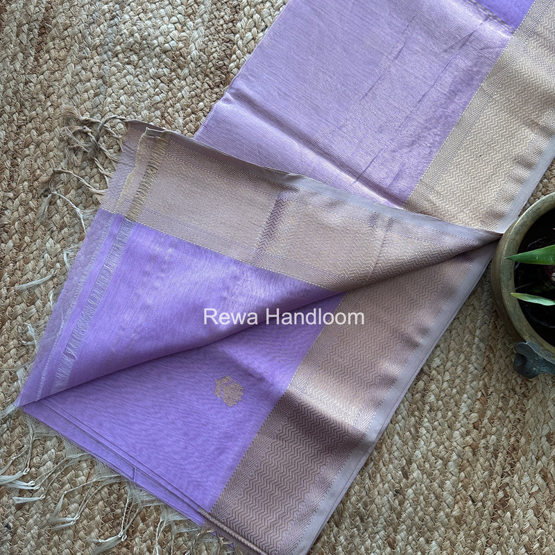 Maheshwari Lavender Lotus Butta Saree LLBS086