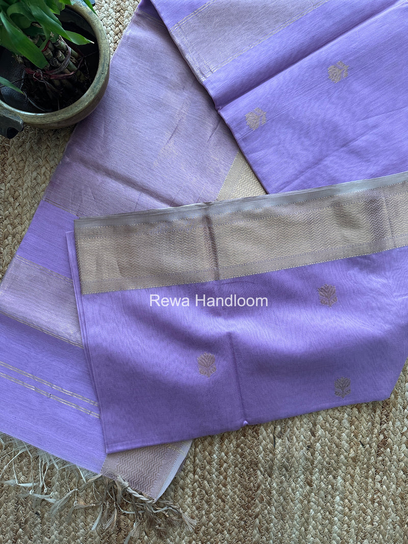 Maheshwari Lavender Lotus Butta Saree LLBS086