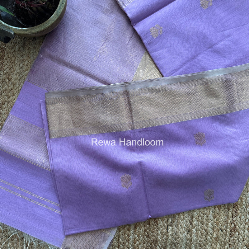 Maheshwari Lavender Lotus Butta Saree LLBS086