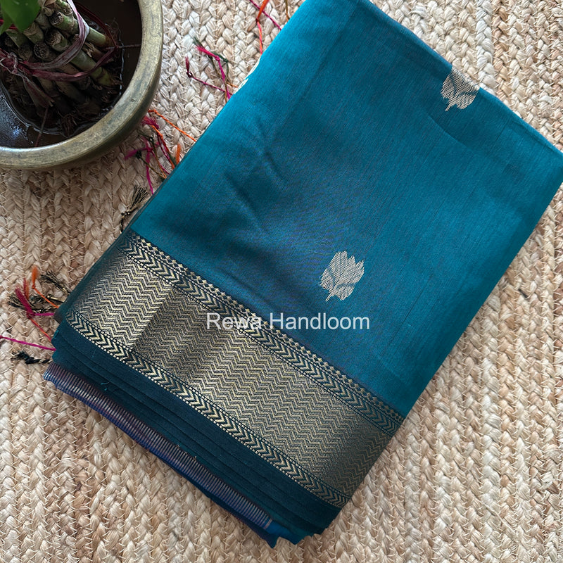 Maheshwari Green Lotus Shaded Butta Saree SLB037