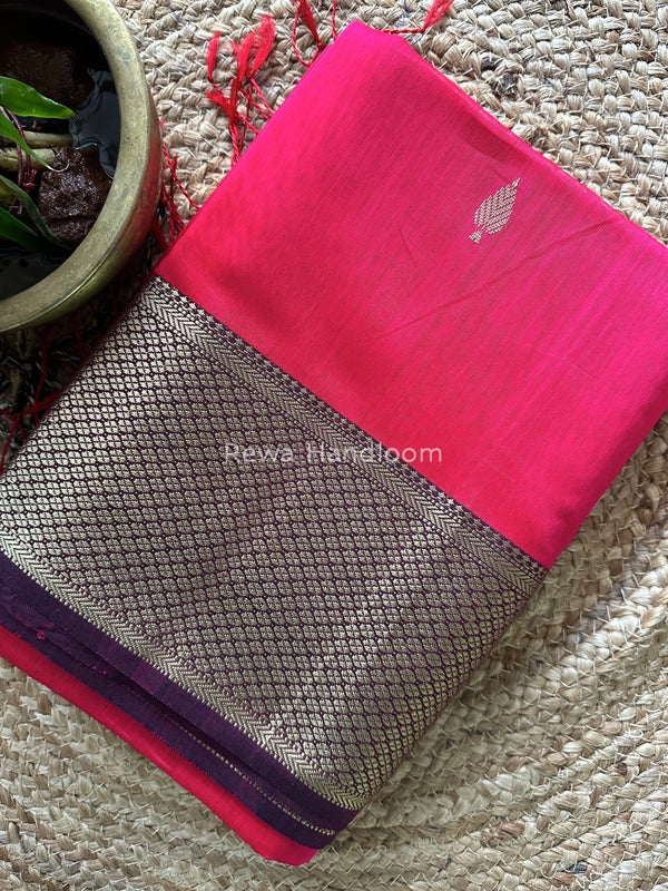 Maheshwari Rani Pink Resham Thread Butti Saree RBS58