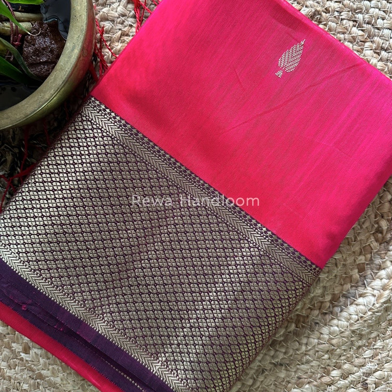 Maheshwari Rani Pink Resham Thread Butti Saree RBS58