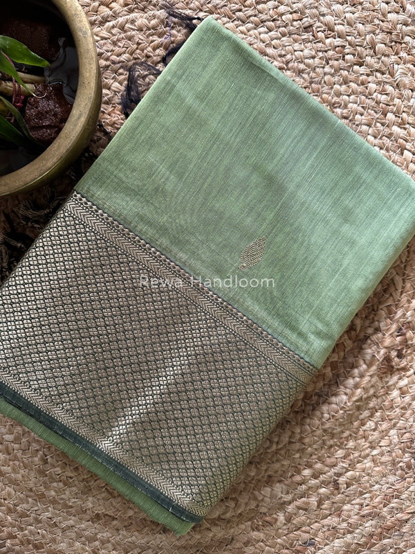 Maheshwari Pista Green Resham Thread Butti Saree RBS57