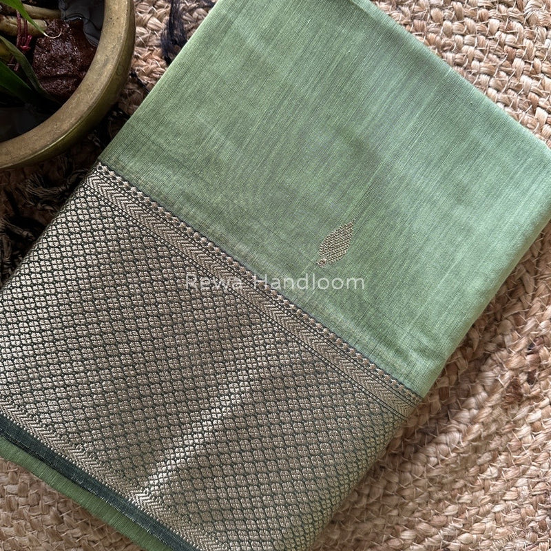 Maheshwari Pista Green Resham Thread Butti Saree RBS57